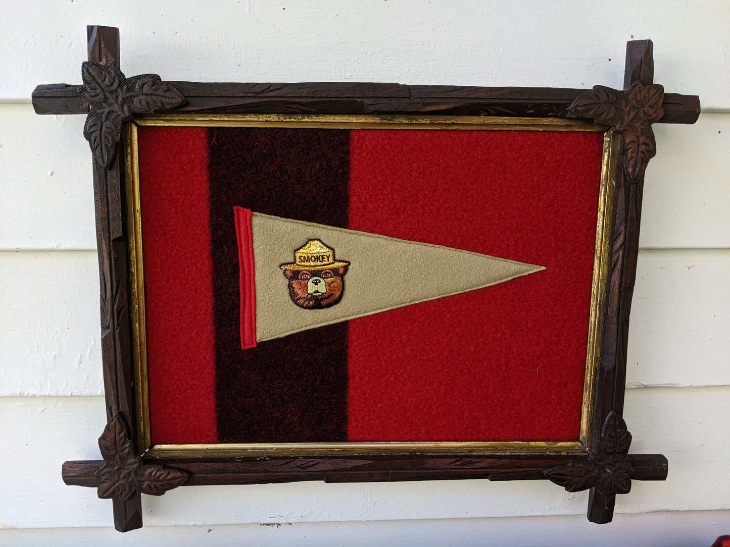 Smokey the Bear Pennant in Vintage Frame