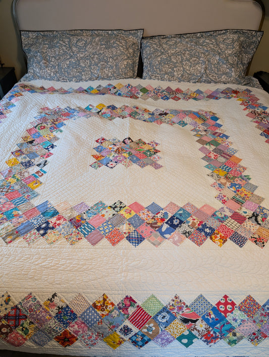 Quilt vintage, hand sewn