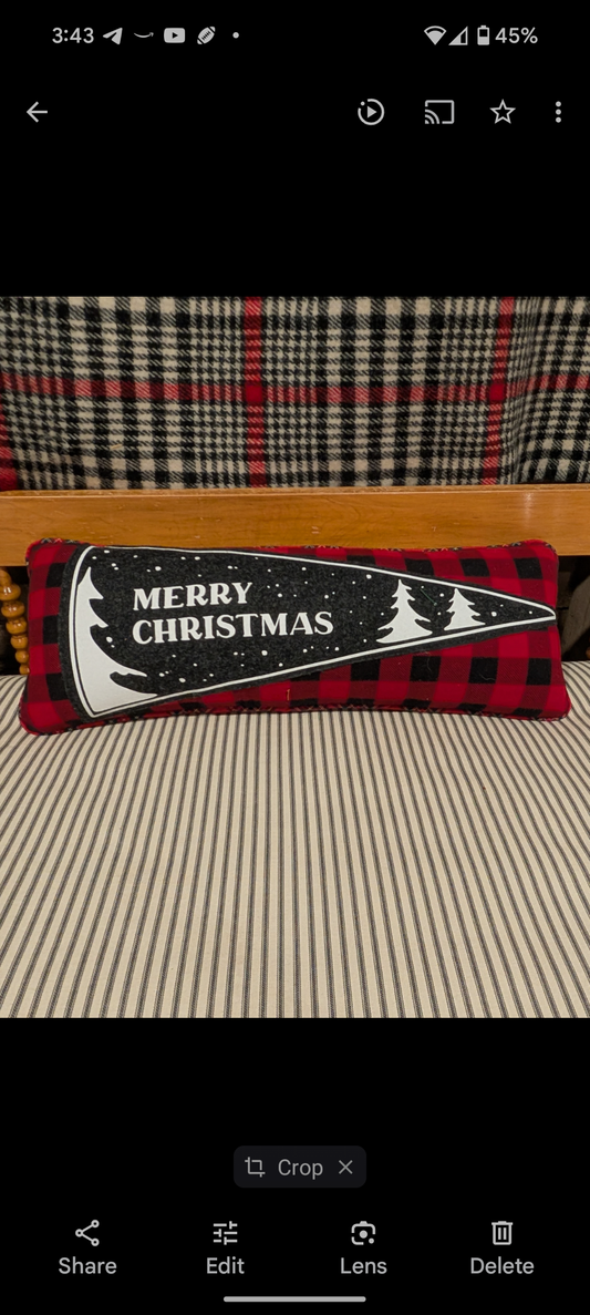 Christmas Trees in Snow pennant pillow